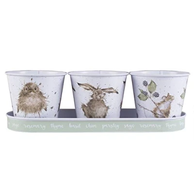 Image of Wrendale Designs Set of 3 Herb Pots With Tray