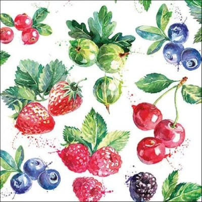 Image of AMBIENTE 20 Napkins Food Sweet Fruits Table Decoration Paper with Motif Also for Decoupage and 33 x cm