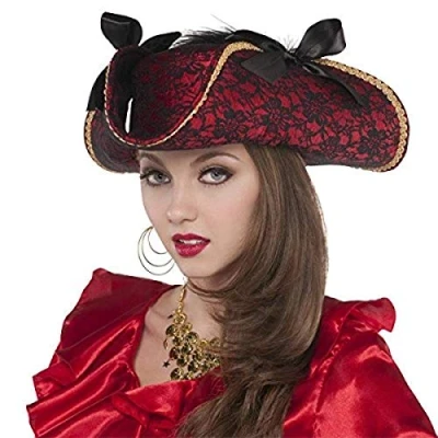 Image of amscan 841749 55 Adult Ladies Lace Pirate Hat