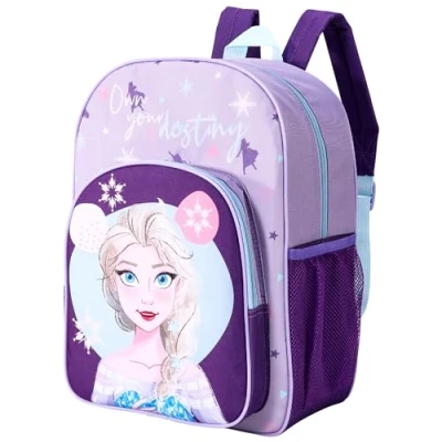 Image of Frozen Kids Childrens Premium Backpack School Rucksack Travel Bag Boys Girls with side mesh pocket and front zipped