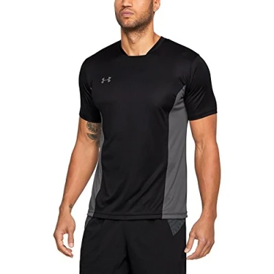 Image of UNDKU#Under Armour Men Challenger II Training Top Short sleeve Shirt Black/ Graphite/ Graphite (001), SM