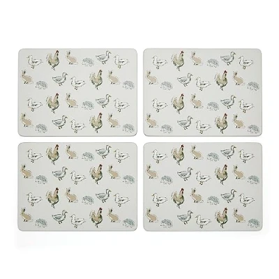 Image of Cooksmart Pack Of 4 Table Place Mats For With British Designs All Types Kitchens Country Animals