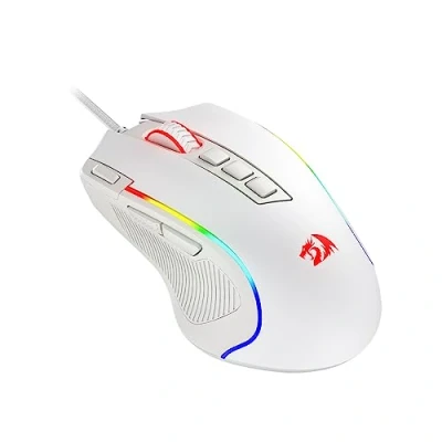 Image of Redragon M612 Predator RGB Gaming Mouse, 8000 DPI Wired Optical Gamer Mouse with 11 Programmable Buttons &amp; 5 Backlit Modes, Software Supports DIY Keybinds Rapid Fire Button, White