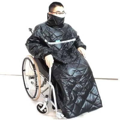 Image of Fotrsta Wearable Wheelchair Blanket, Winter Warmth Full Body Warm Blanket Waterproof Windproof Outerwear Cosy Cover With Sleeves Rain For Elderly Patients