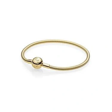 Image of Pandora Icons Snake chain 14k gold plated bracelet, 17