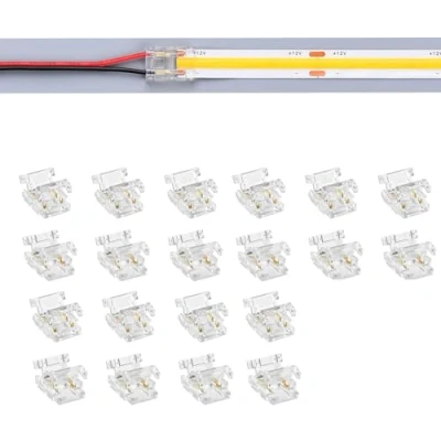 Image of TOKERU LED Strip Connector, 20 Pack, 8mm, 2 Pin (Strip to Wire （COB), 10mm