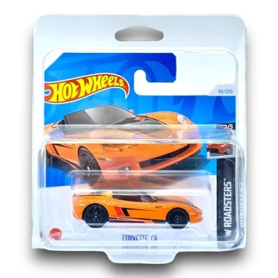 Image of Hot Wheels Corvette C6 (Orange) 2/5 HW Roadsters 2024 40/250 (Short Card) COMES IN A KLAS CAR KEEPER SHORT CARD PROTECTOR CASE HTC14