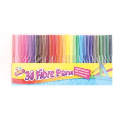 Image of Artbox 30 fine tip fibre colouring pens pack of assorted colours
