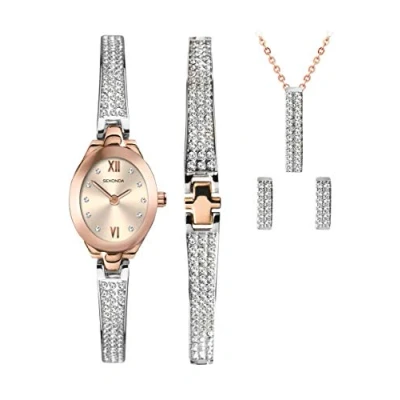 Image of Sekonda Gift Set Womens 19mm Quartz Watch in Rose with Analogue Display, and Silver Ionic Plated Strap 2924G