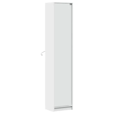 Image of vidaXL Highboard with LED Lights White Engineered Wood Cupboard/Sideboard for Living Room 41.5x32.5x200 cm