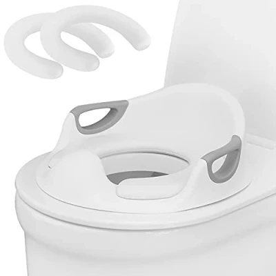Image of Rainberg Potty Training Seat for Kids Toddlers, Toilet Boys Girls, with Handle and Backrest, Anti Slip Splash, Fit to Round Oval Toilets (Potty Seat)
