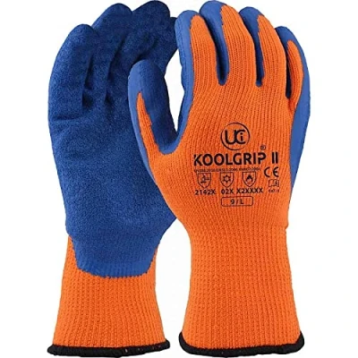 Image of UCi Koolgrip II Thick Latex Palm Coated Gloves Orange Hi vis XXL 1 Pair