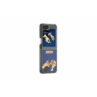 Image of Samsung Galaxy Official TOILETPAPER &#039;Roses with Eyes&#039; contents card for Z Flip5 FlipSuit Case, Red