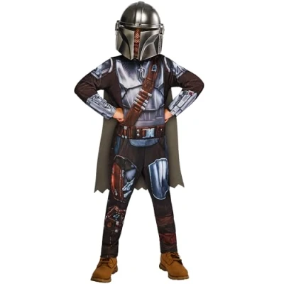 Image of Rubies Official Disney Star Wars The Mandalorian Classic Child Costume, Kids Fancy Dress, Size Ages 7 8 Years