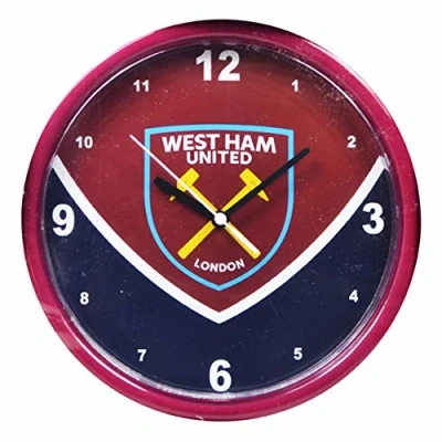 Image of West Ham United FC Official Swoop Wall Clock (One Size) (Claret/Navy)