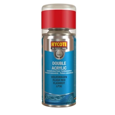 Image of Hycote Double Acrylic Aerosol Car Spray Paint, Volkswagen Flash Red, 150 ml