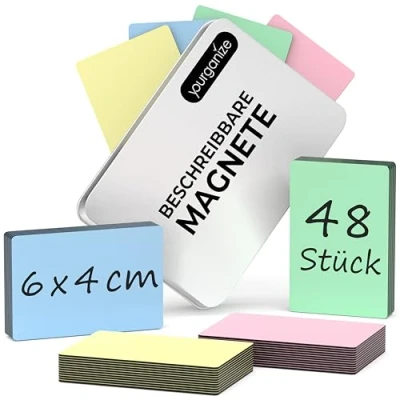 Image of YOURGANIZE Magnetic Strip, 6 x 4 cm, Pastel Decorative Magnets Writeable for Fridge, Whiteboard, Scrum &amp; Kanban Board 1 Reusable Magnet