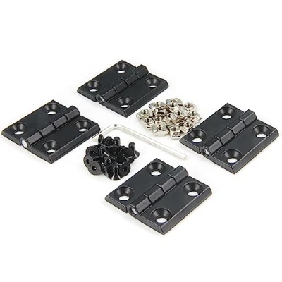 Image of Befenybay 4PCS Cabinet Gate Closet Door 40mm x Length Zinc Alloy Ball Bearing Butt Hinge Black