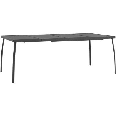 Image of vidaXL Steel Garden Table Anthracite, Durable &amp; Modern Mesh Design, 200x100x72 cm, Stylish Outdoor Patio Furniture
