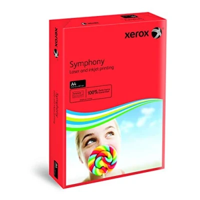 Image of Xerox Symphony Coloured Paper Multifunctional Ream Wrapped 80gsm A4 Dark Red Ref 03R93954 [500 Sheets]