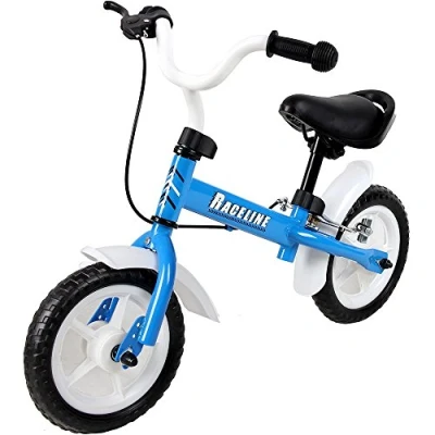 Image of Spielwerk® Children&#039;s Balance Bike 2 5 Yrs Lightweight Learning Training Bicycle 10&#039; Solid PU Tyres Caliper Brake Rubber Grips Height Adjustable Saddle Raceline Blue