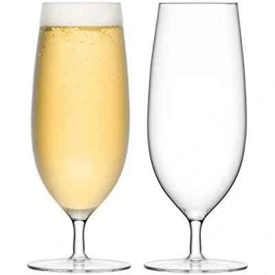 Image of LSA Bar Pilsner Glass 450ml Clear Set Of Two