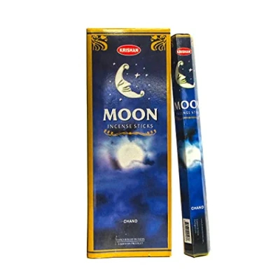 Image of Krishan Incense Stick Moon Perfume Fragrance 120 Joss Sticks Room Diffuser Agarbatti