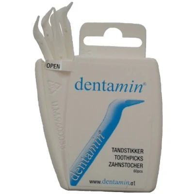 Image of Dentamin® pocket box, 60 toothpicks in practical dispenser box.