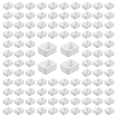 Image of WANDIC Empty Watercolour Paint Pans, 100 Pcs White Half Pans For DIY Watercolor Oils