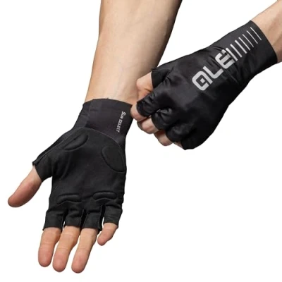 Image of Alé Cycling Unisex Sunselect Crono Summer Gloves, Black/White, 3XL