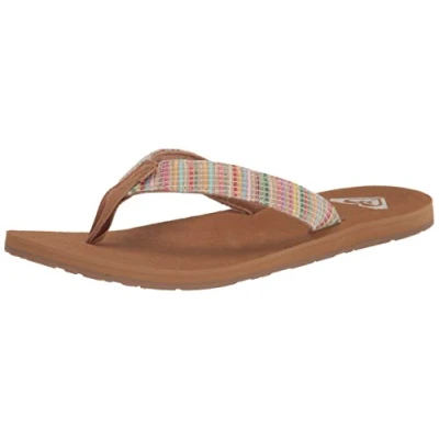 Image of Roxy Women&#039;s Porto Raffia Sandal, Multi Core, 7 UK