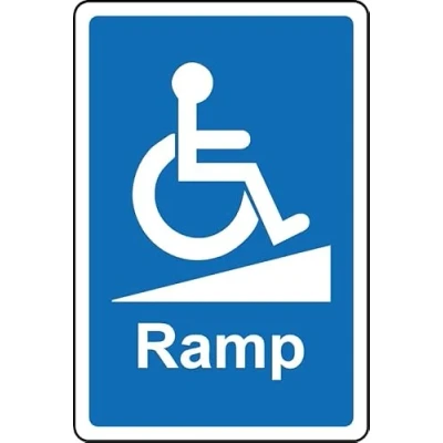 Image of Ramp Disabled Safety Sign Self Adhesive Sticker (300mm x 200mm)