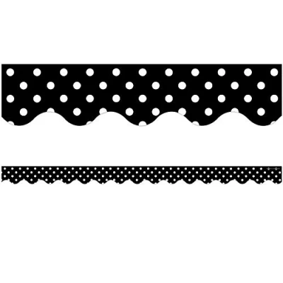 Image of Teacher Created Resources Border Trim, Black Mini Polka Dots (4671)