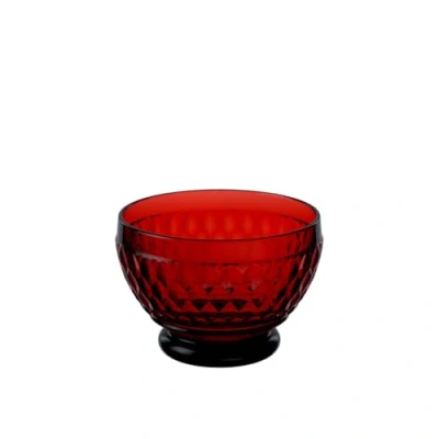Image of Villeroy &amp; Boch Boston Coloured Dessert Bowl, 430 ml, Crystal Glass, Transparent/Red
