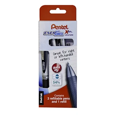 Image of Pentel EnerGel Xm 3pc Wallet with Refill Black