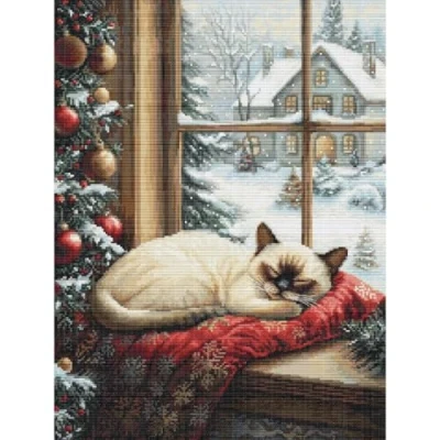 Image of Luca S Cross Stitch Kit The Winter Sleep, BU5074, Counted for Adults, Needlecraft and Embroidery