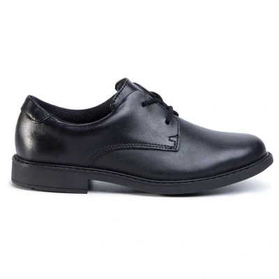 Image of Clarks Scala Loop Kid Leather Shoes In Black Wide Fit Size 13½