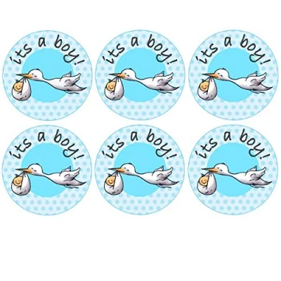 Image of 35 x Pre Cut &quot;its a Boy&quot; Stork Baby Shower Cup Cake Fairy Toppers/Decorations Edible Wafer Paper