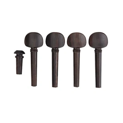 Image of 4 Pcs Violin Tuning Pegs Ebony Fiddle Peg Set Strings Shaft with Endpin for 4/4 Violins