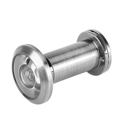 Image of Door Viewer Security Peek Peephole Optical Glass 200 Degree Wide Angle with Privacy Cover (Brushed Chrome)