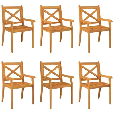 Image of vidaXL Garden Chairs 6 pcs Solid Acacia Wood