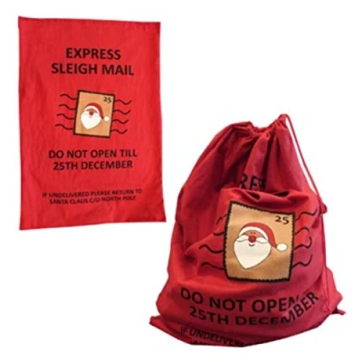Image of The Home Fusion Company Giant Felt Present Sack Express Sleigh Mail Santa Stamp 100cm