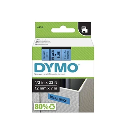 Image of DYMO Standard D1 43610 Labeling Tape (Black Print on Clear Tape, 1/4&#039;&#039; W x 23&#039; L, 1 Cartridge), Authentic