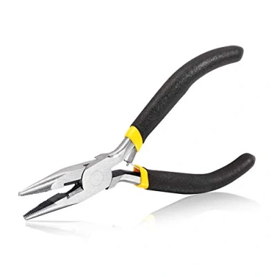 Image of SPEEDWOX 5 Inches Long Nose Pliers Chain Mini Wire Cutter Side Cutting for Hard to Reach Confined Areas Serrated Jaws Jewelry Repairing Making Tools