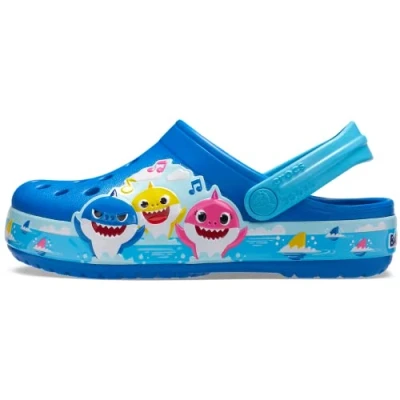 Image of Crocs Unisex Kids Fl Baby Shark Band T Clog, Bright Cobalt, 4 UK