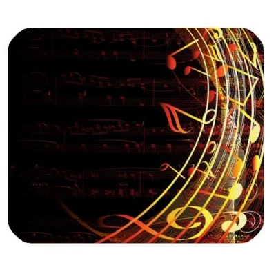 Image of Fashion Mouse Mat Colorful Music Notes Musician Lover Customized Rectangle Mousepad