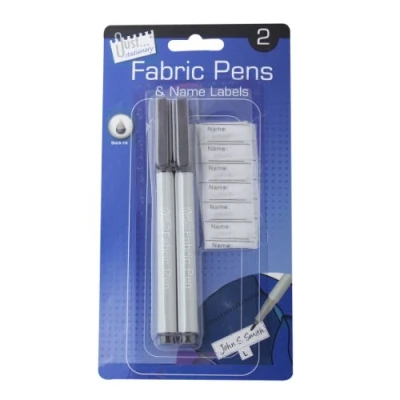 Image of Just stationery Fabric Pens and Name Labels (Pack of 2), 5639