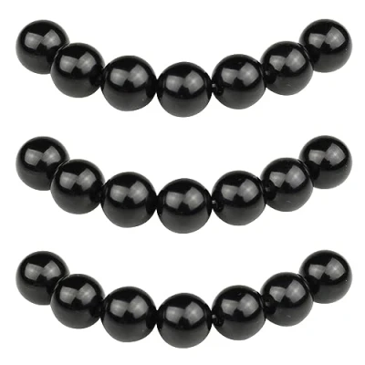 Image of MJDCB Natural Round Stone Beads 10mm Black Onyx Loose Gemstone for Jewelry Making Bracelet Necklace 35pcs