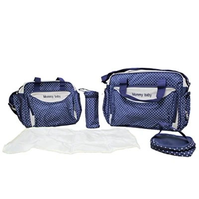 Image of Multi Function Baby Diaper Nappy Bag/Mummy Changing Set Handbag (Blue Design One)
