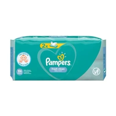 Image of Pampers Fresh Clean 81688037 Baby Wet Wipes 104 pc(s) (Wet Wipe, Plastic Bag, Girl/Boy, White, Germany, 603.37 g)